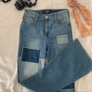 Hollister high rise flare patchwork jeans size 3R